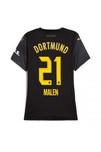 Fotbalové Dres Borussia Dortmund Donyell Malen #21 Dámské Venkovní Oblečení 2024-25 Krátký Rukáv